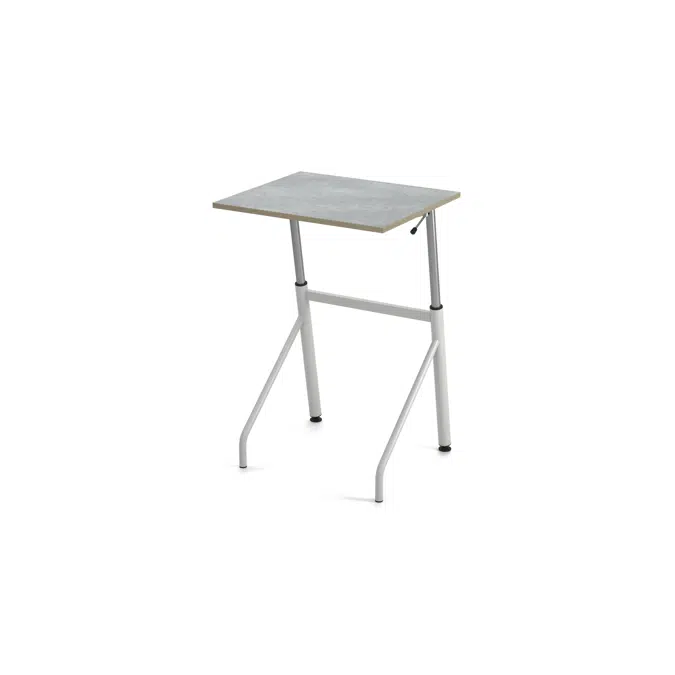 Table Altudo acoustic linoleum 70x60 cm white frame