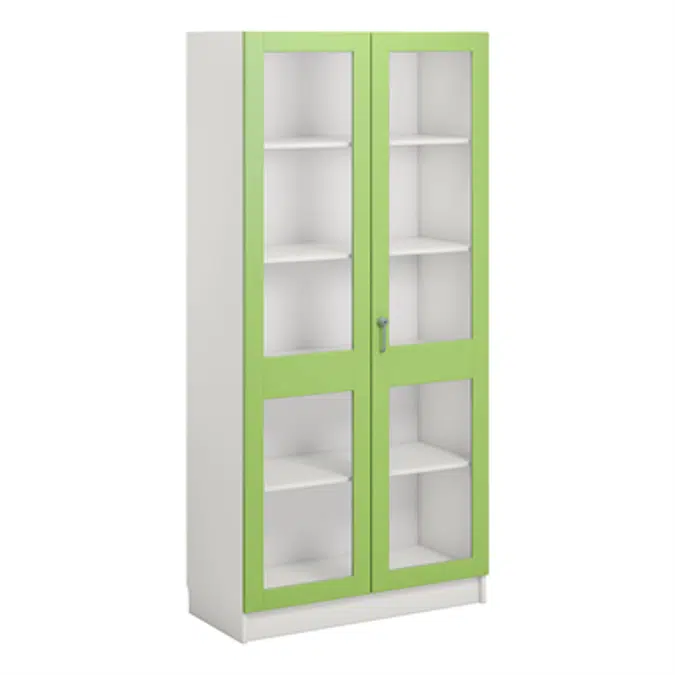 Norden material cabinet 2 solida glas B100xD47xH210 white