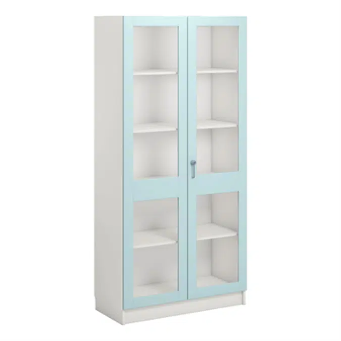 Norden material cabinet 2 solida glas B100xD47xH210 white