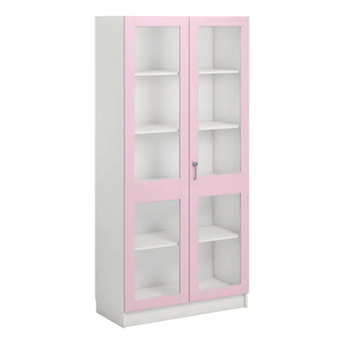 Norden material cabinet 2 solida glas B100xD47xH210 white