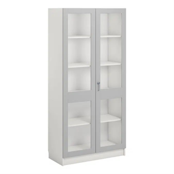 Norden material cabinet 2 solida glas B100xD47xH210 white