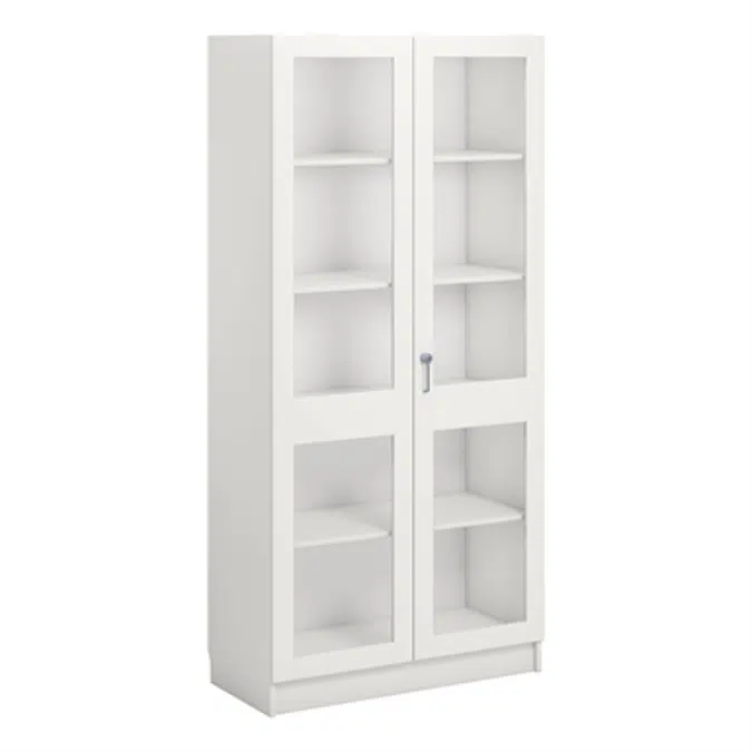 Norden material cabinet 2 solida glas B100xD47xH210 white