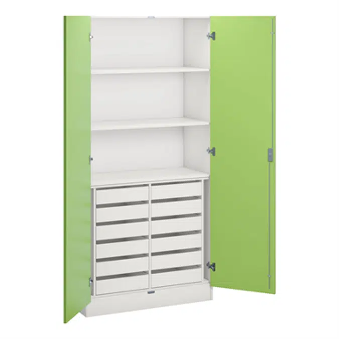 Norden material cabinet 3 shelves, 12 drawer B100xD47xH210 white