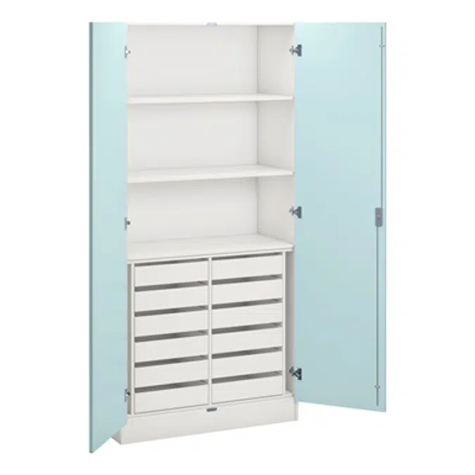 Norden material cabinet 3 shelves, 12 drawer B100xD47xH210 white