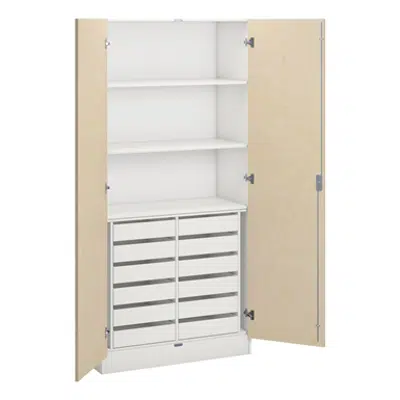 Norden material cabinet 3 shelves, 12 drawer B100xD47xH210 white