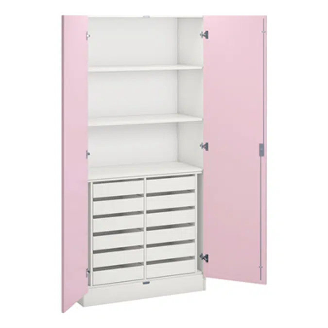 Norden material cabinet 3 shelves, 12 drawer B100xD47xH210 white