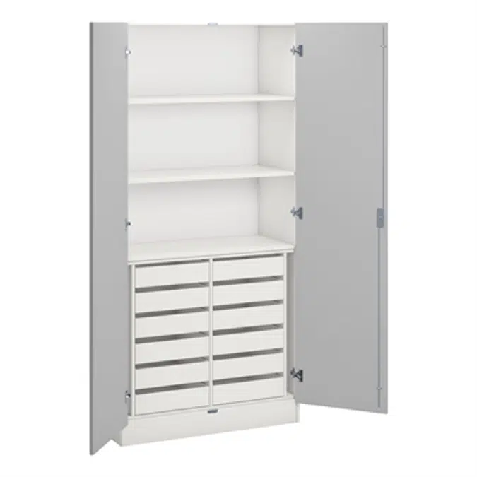 Norden material cabinet 3 shelves, 12 drawer B100xD47xH210 white