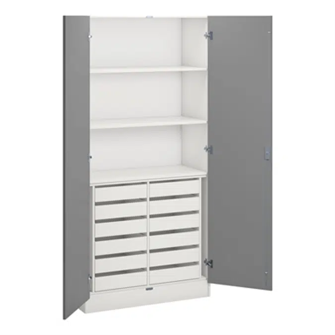 Norden material cabinet 3 shelves, 12 drawer B100xD47xH210 white