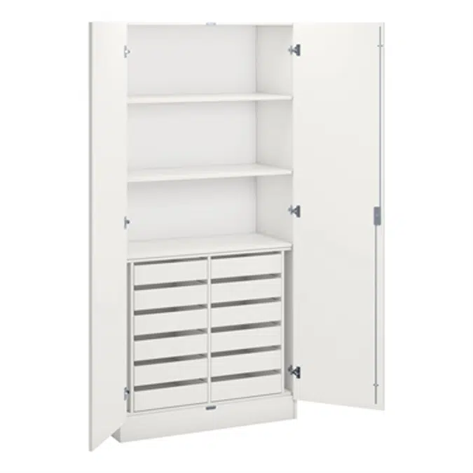 Norden material cabinet 3 shelves, 12 drawer B100xD47xH210 white
