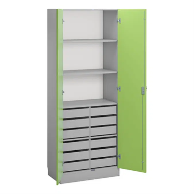 Norden material cabinet 12 drawer B80xD47xH210 grey