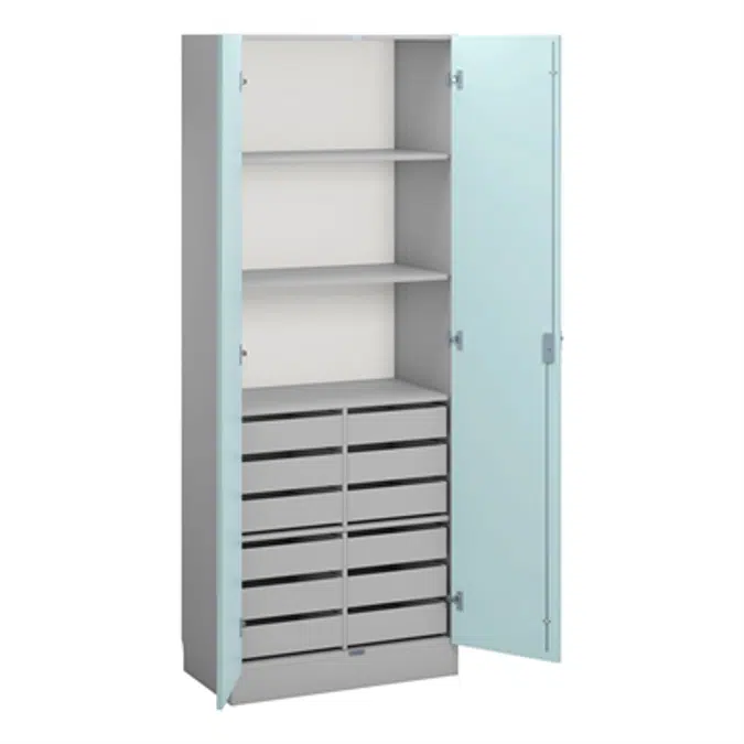 Norden material cabinet 12 drawer B80xD47xH210 grey