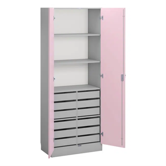 Norden material cabinet 12 drawer B80xD47xH210 grey
