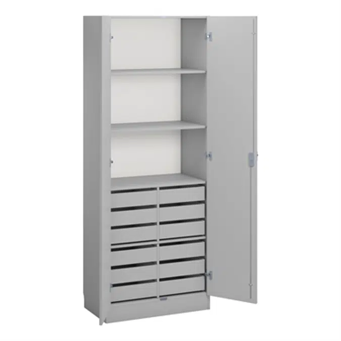 Norden material cabinet 12 drawer B80xD47xH210 grey