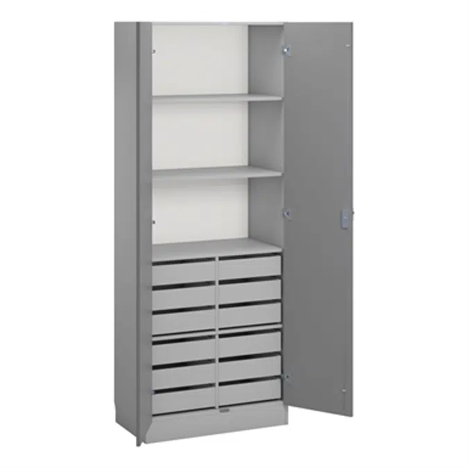 Norden material cabinet 12 drawer B80xD47xH210 grey