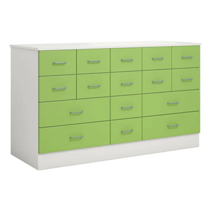 Norden merchant desk 16 drawer B152xD59xH89 white