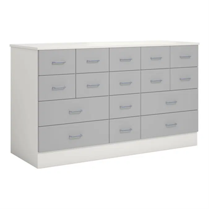 Norden merchant desk 16 drawer B152xD59xH89 white