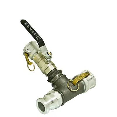 Image pour Heaters support equipment  - T-COUPLING CAMLOCK WITH BALL VALVE 50X32X50MM