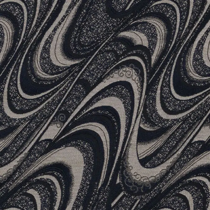 Fabric with Running water design [ 流水 ]_Black