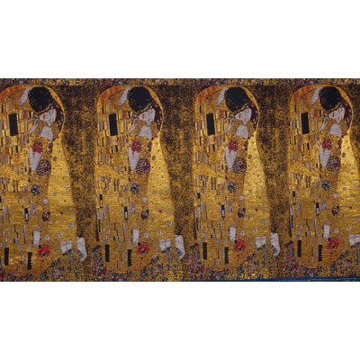afbeelding voor Fabric with The Kiss" by Klimt [ 接吻 ]_Gold