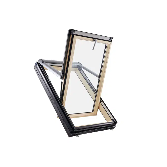 Designo R7 top-third pivot roof window wood