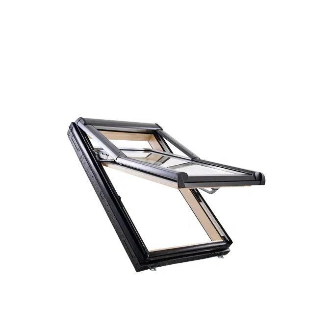 Designo R7 top-third pivot roof window wood