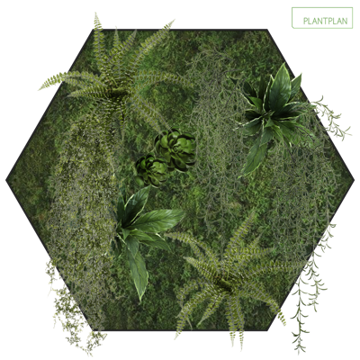 รูปภาพสำหรับ Hexagonal Wall Panel - Replica Foliage - 600mm
