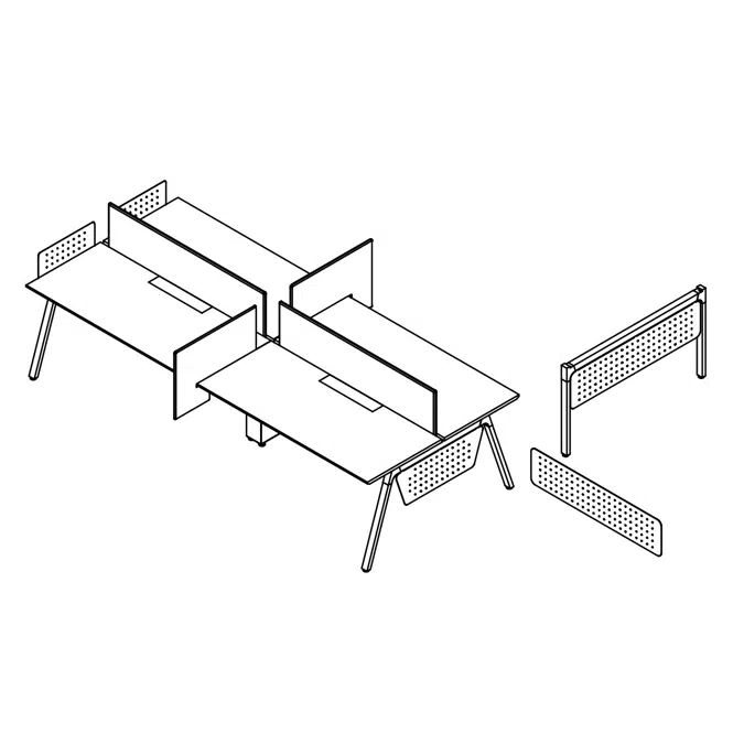 KOKUYO Office Workstation ARCH Double Faced Table