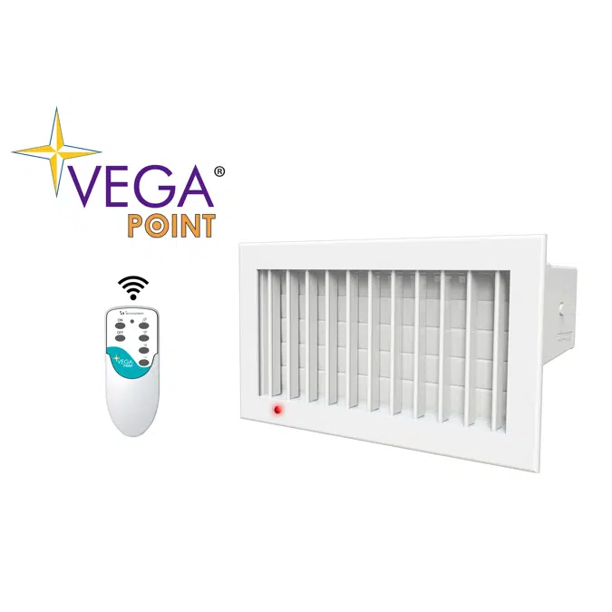 "VEGA POINT" - WHITE ELECTRIC SUPPLY GRILLE WITH IR REMOTE CONTROL