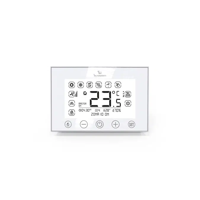 CHRONO-THERMOSTAT STEALTH 3X WITH BACKLIT TOUCH SCREEN AND FLUSH MOUNTING