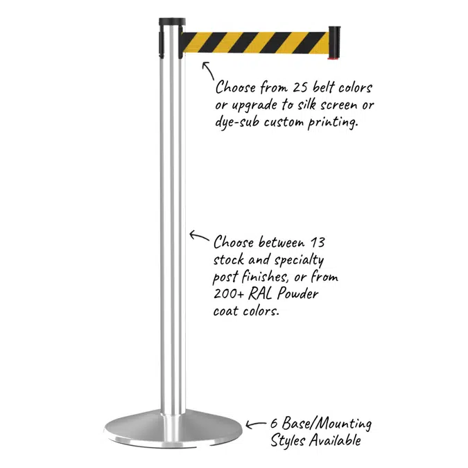 Fully Customizable Premium 10' Belt RETRACTA-BELT® Stanchions