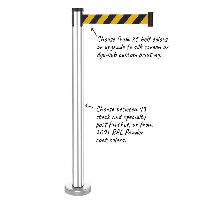 Fully Customizable Premium 10' Belt RETRACTA-BELT® Magnetic Stanchions