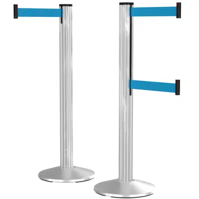 Fully Customizable Premium 9' Belt Grooved RETRACTA-BELT® Stanchions için görüntü