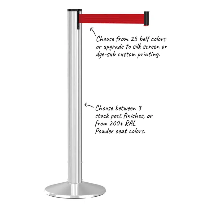 Fully Customizable Premium 9' Belt Grooved RETRACTA-BELT® Stanchions