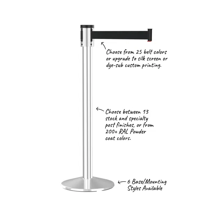 Fully Customizable Premium 15' Belt RETRACTA-BELT® Stanchions