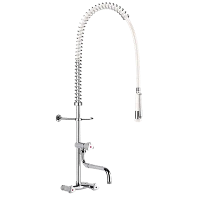Image for G6432 Wall-mounted white pre rinse set with mixer