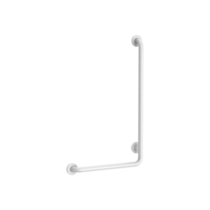 5070N White L-shaped anti-bacterial Nylon shower grab bar, H. 750mm