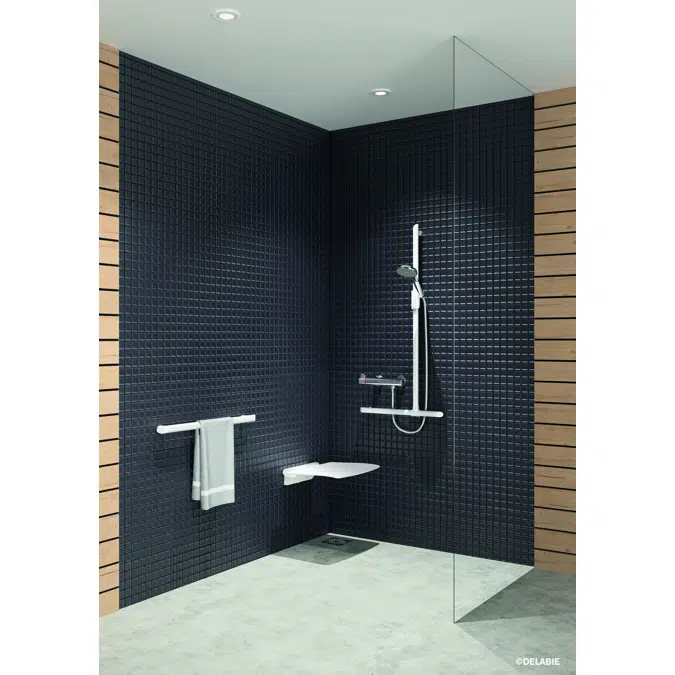 511911W Be-Line® matte white sliding shower head holder