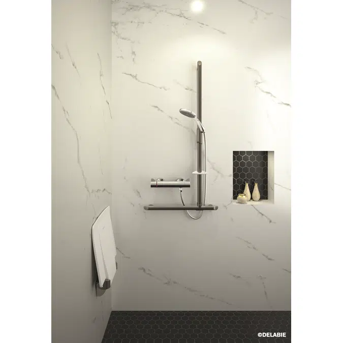 511930BK Be-line lift-up shower seat with leg