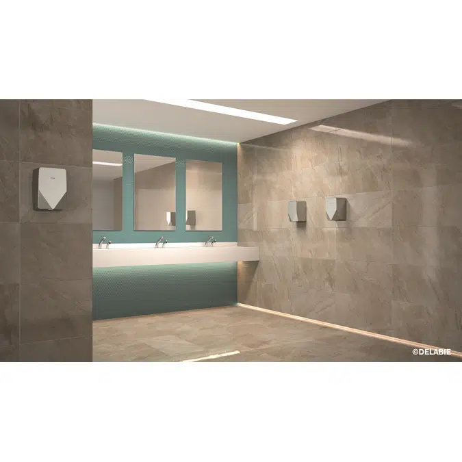 510625P HIGHFLOW Compact air pulse hand dryer, bright polished