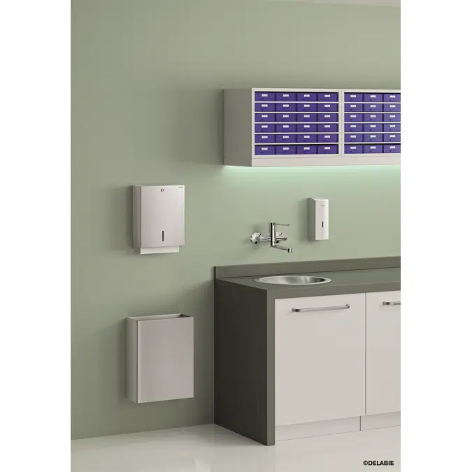 510461P Wall-mounted 304 stainless steel bin, 25 litres