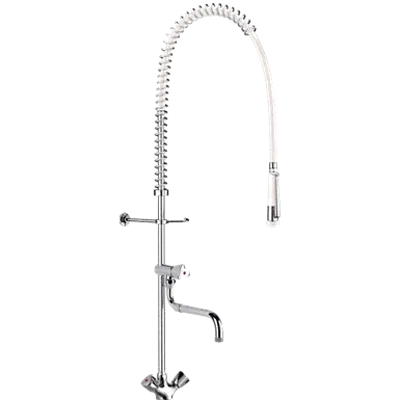 G6632 Single hole white pre-rinse set with mixer