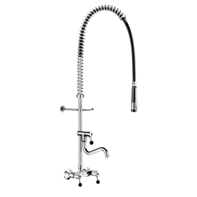 5634 Wall mounted black pre rinse set with mixer için görüntü