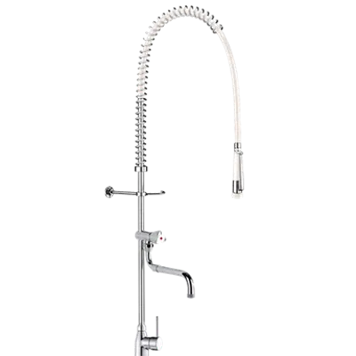 Image for 6692 
Single hole white pre-rinse set with mixer