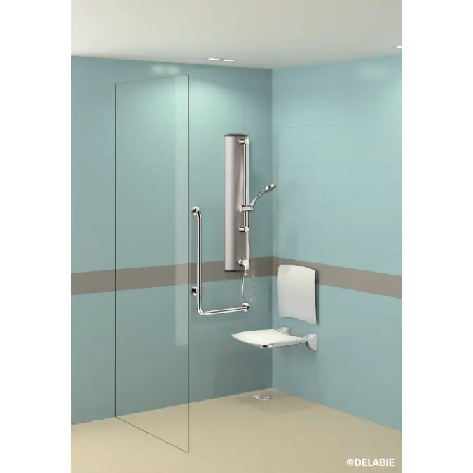 5070GS L-shaped stainless steel grab bar, satin, H. 750mm