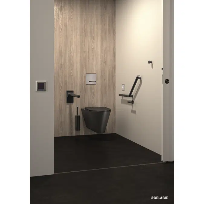 511983BK Be-Line® matte black angled grab bar 135° 220 x 220 mm