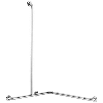 bild för 5481DP2 Angled shower grab bar with vertical bar, bright stainless steel