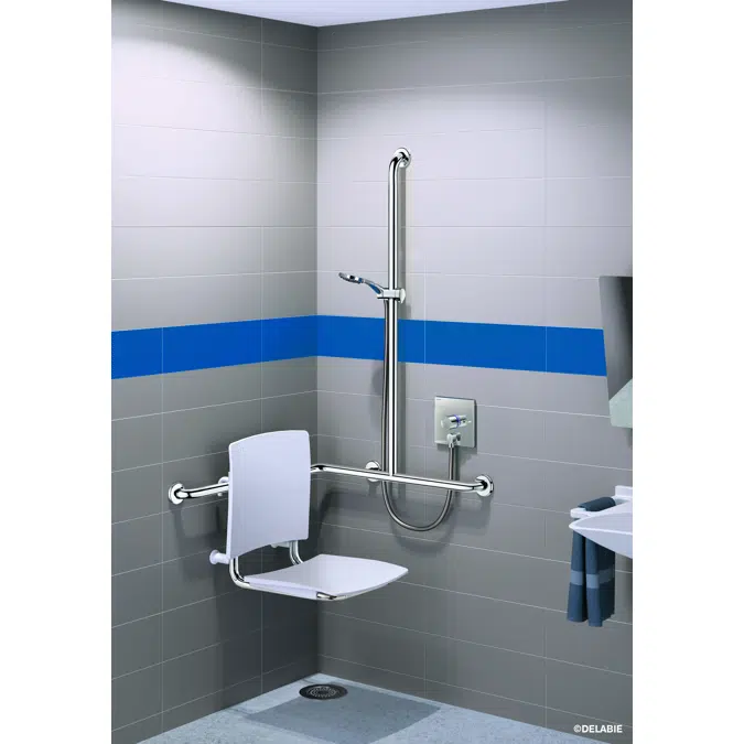 H9633 Recessed sequential thermostatic shower mixer with angled outlet