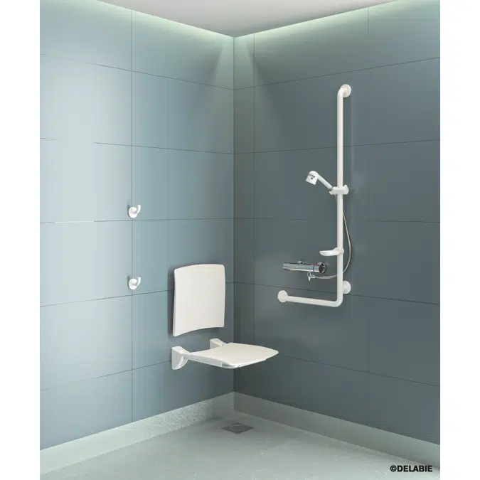 5070DS L-shaped stainless steel grab bar, satin, H. 750mm