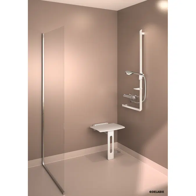 5070DS L-shaped stainless steel grab bar, satin, H. 750mm