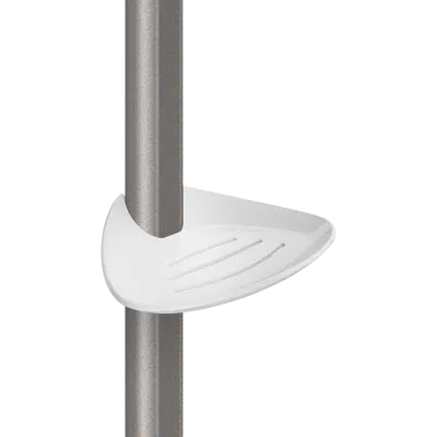 511912W Be-Line® matte white sliding soap dish for riser rails, white